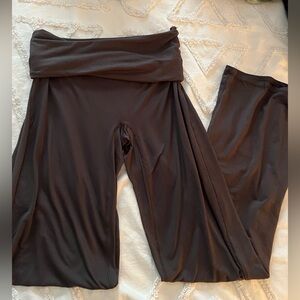 Fold over flare leggings